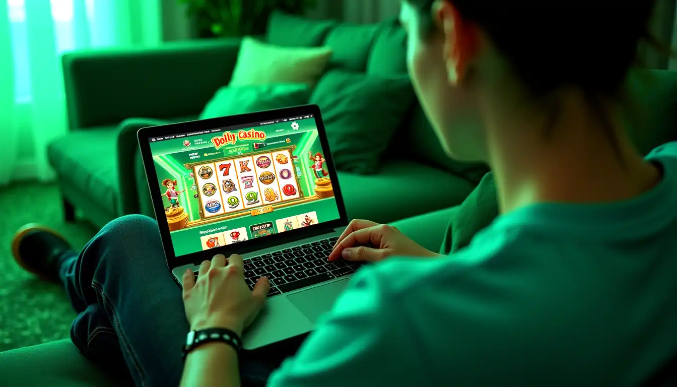 Dolly Casino Australia on laptop